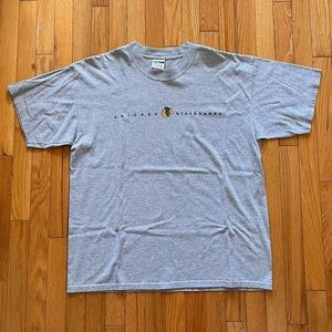 VTG Y2K Chicago Blackhawks T-Shirt Gildan Gray Logo Spellout Hawks NHL Hockey